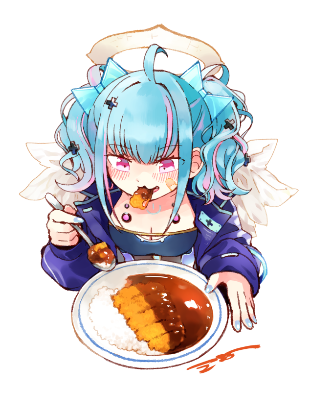 Digital art of KK eating curry